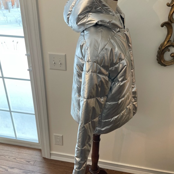 Aerie Offline Metallic Silver Hooded Puffer Jacket - Picture 5 of 15